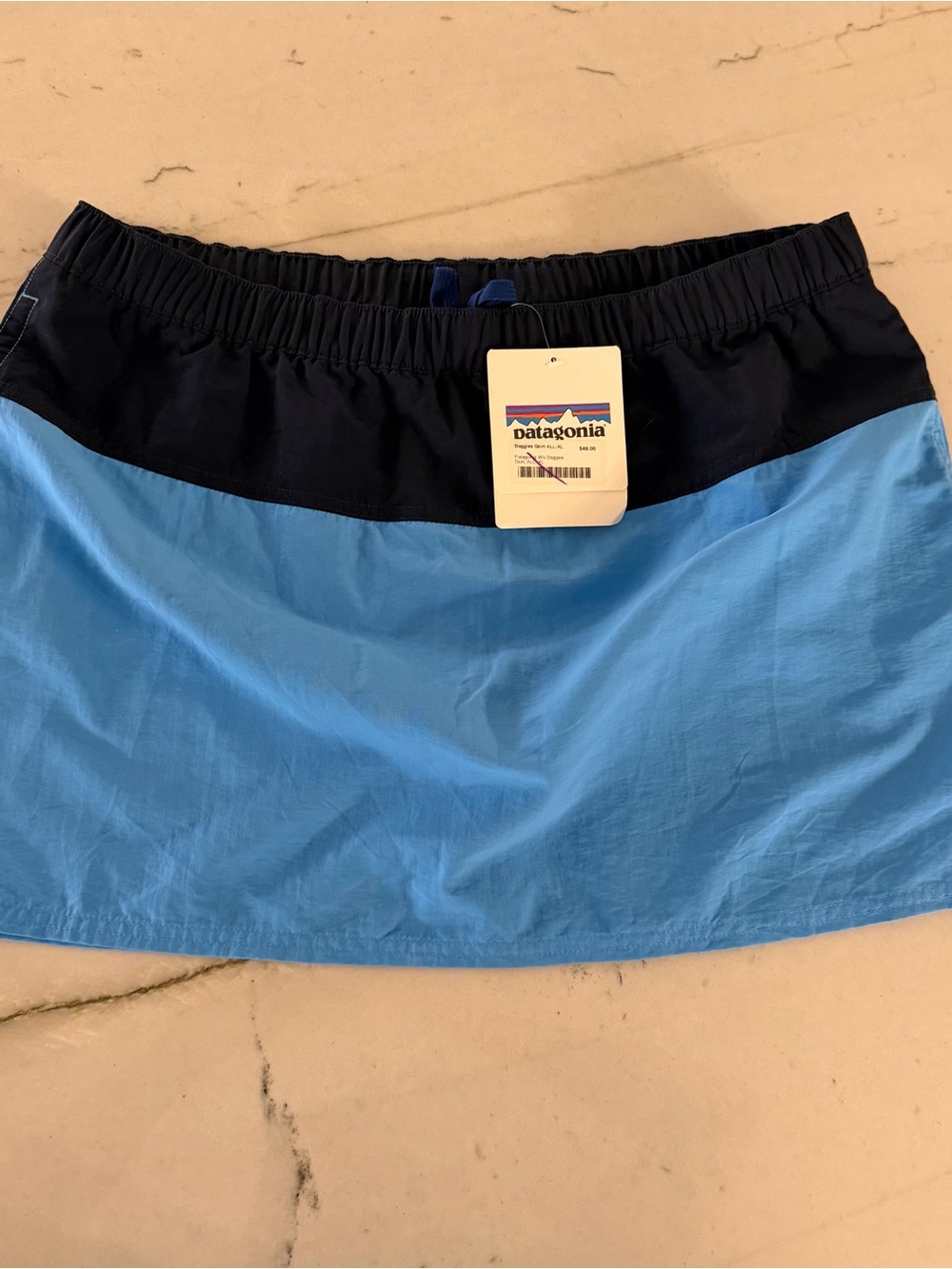 NWT Womens Patagonia Baggies Skirt All Blue Black XL